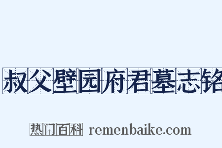叔父壁园府君墓志铭是什么意思的图片